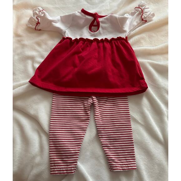 Ellemenno Christmas Girls Shirt Pants Outfit Candy Cane Size 3/6 Months - Picture 5 of 5